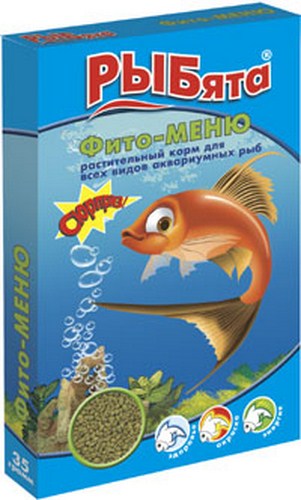 Зоомир "Рыбята Фито-меню" растительный корм для рыб, гранулы