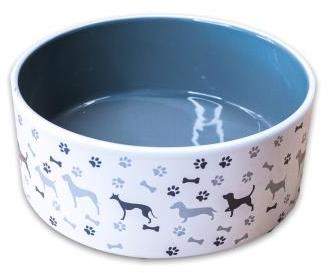 Керамик Арт миска керамическая для собак рисунком, серая  350 мл