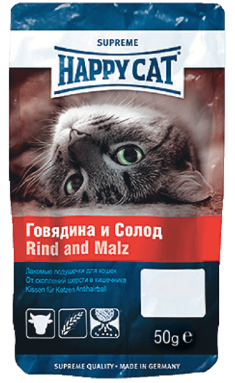 Хеппи Кэт лакомства подушечки говядина солод 50 гр