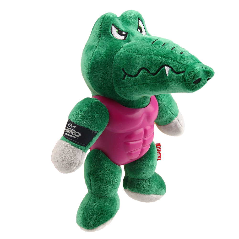 Gigwi игрушка для собак «I’am Hero» крокодил с пищалкой 21 см