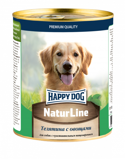 Happy Dog Natur Line телятина с овощами 970 гр