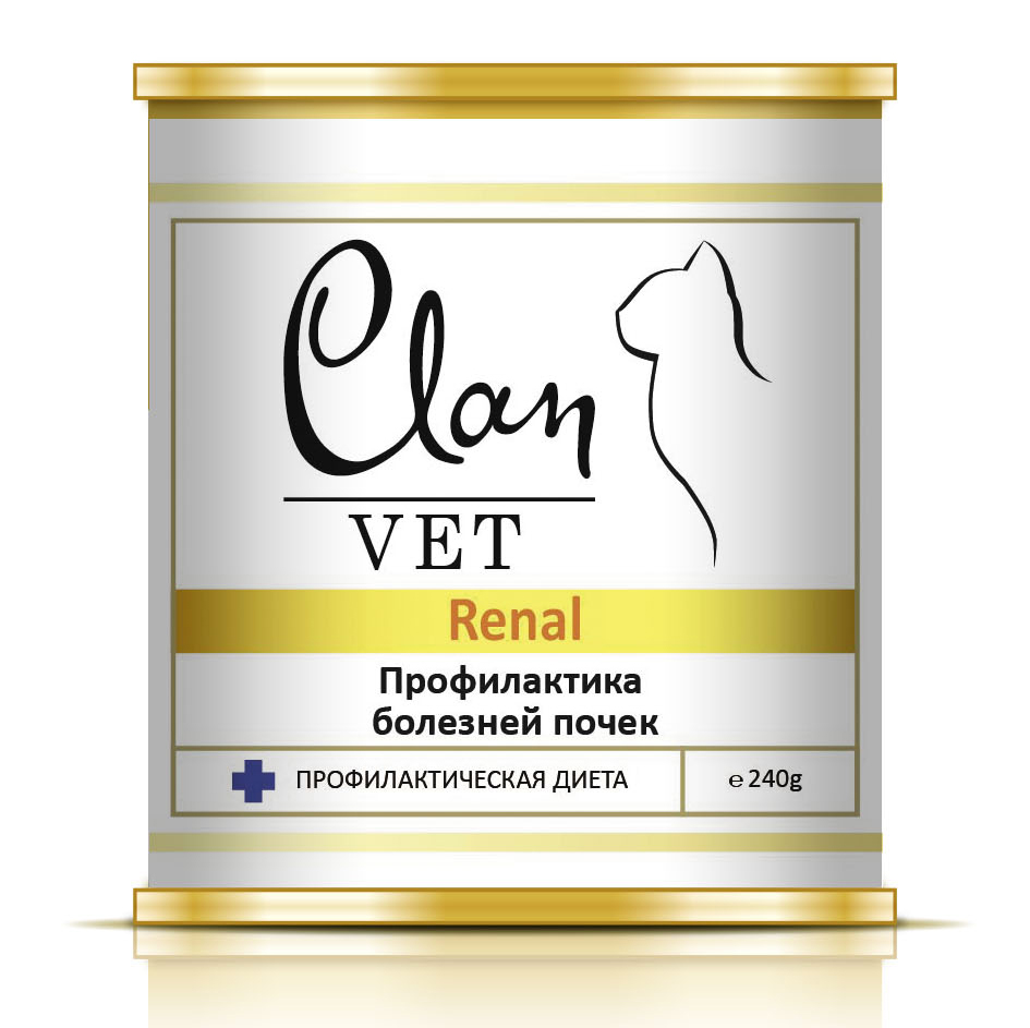 Clan Vet Renal диетические консервы  для кошек профилактика болезней почек 240 гр