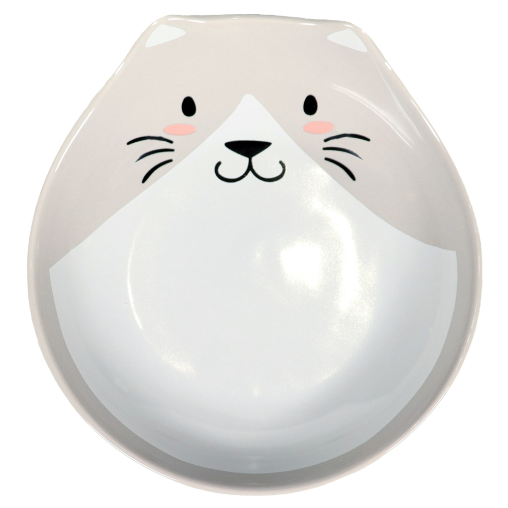 Mr.Kranch миска керамическая для кошек "Мордочка кошки" 200 мл, серая