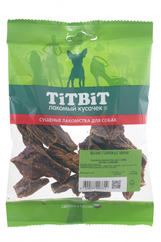 TitBit Вымя говяжье мини - мягкая упаковка 60 гр