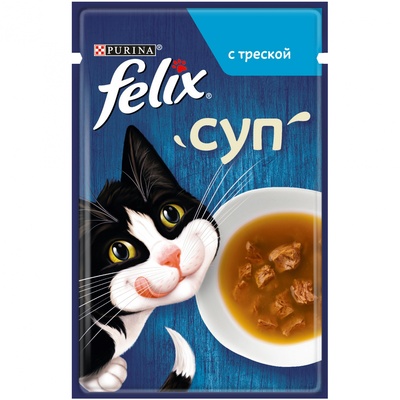 Felix суп для кошек, с треской 48 гр