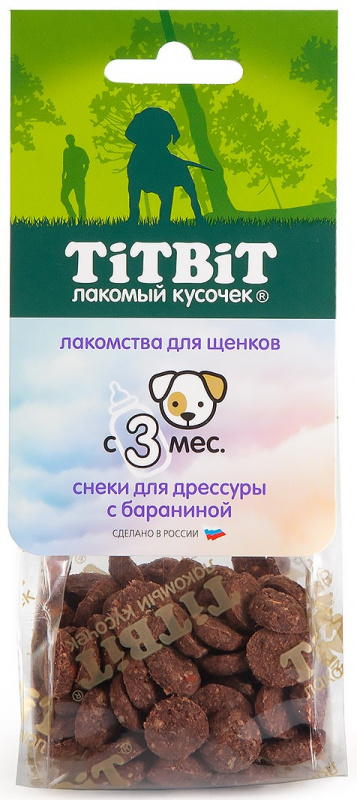 TitBit Снеки для дрессуры с бараниной для щенков 70 гр