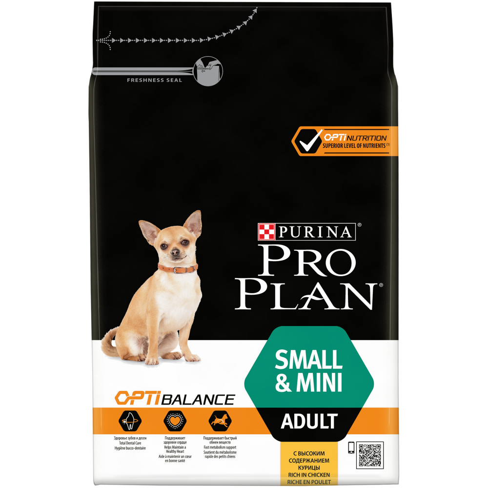 Pro Plan для собак небольших и маленьких пород с курицей и рисом