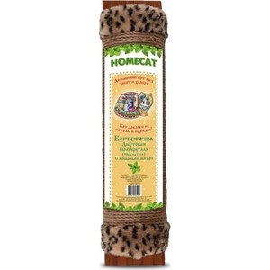 HOMECAT Когтеточка с кошачьей мятой полукруглая 58×11 см (джутовая с мехом)