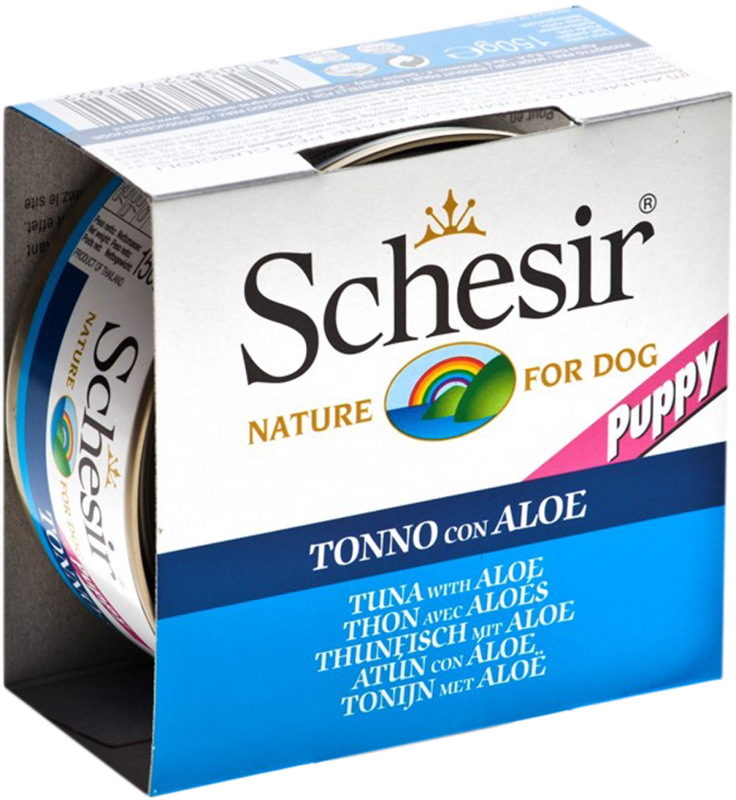 Schesir консервы для щенков тунец c алое 150 гр