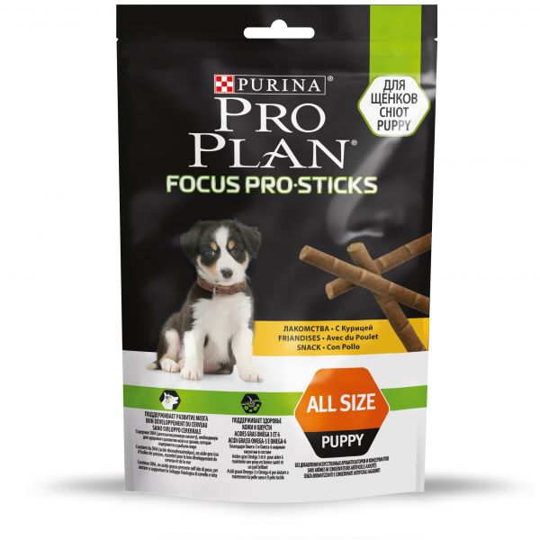 Pro Plan Focus Pro Sticks лакомство палочки для поддержания развития мозга у щенков, с курицей 126 гр