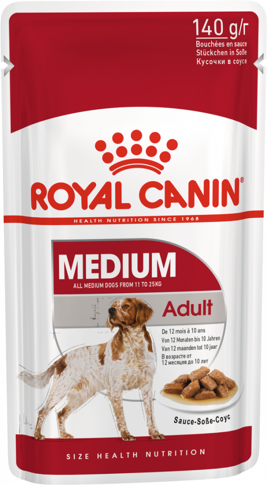 Royal Canin Medium Adult для собак с 12 месяцев до 10 лет пауч 140 гр