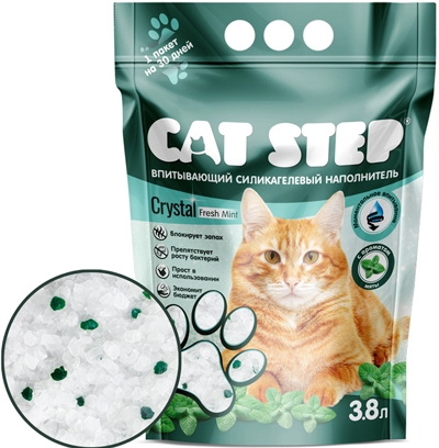 Cat Step Crystal Fresh Mint наполнитель силикагелевый