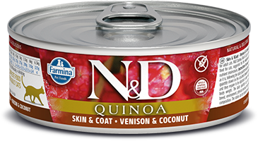 Farmina N&D QUINOA Skin & Coat консервы для кошек оленина с кокосом 80 гр