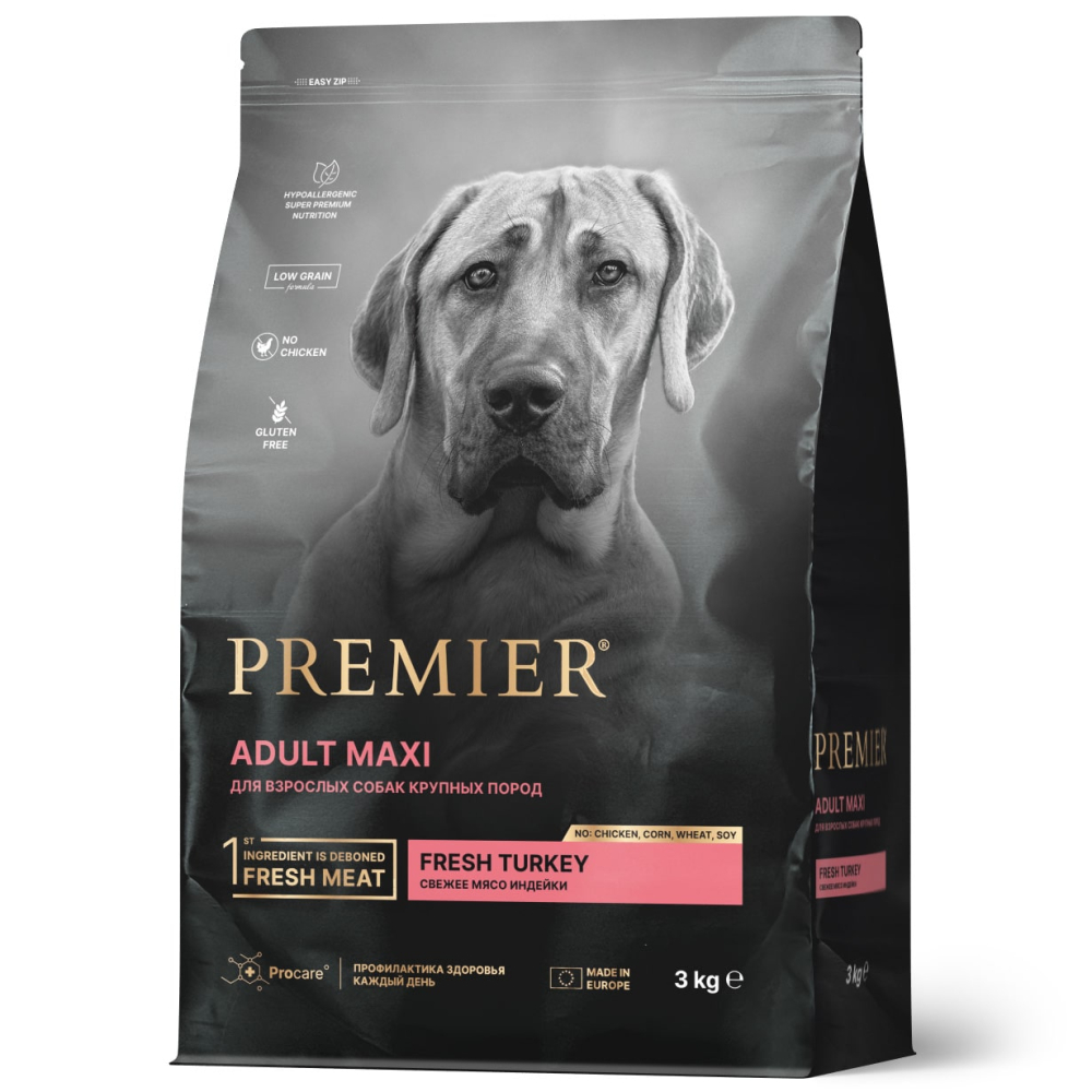 Premier Dog Turkey ADULT Maxi (Свежее мясо индейки для собак крупных пород)