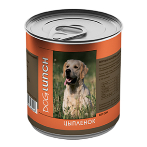 Дог Ланч консервы для собак с цыпленком 750 гр