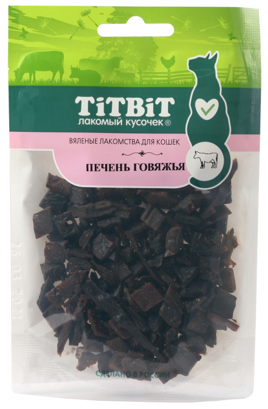 TitBit Печень говяжья для кошек (Вяленые лакомства) 40 гр