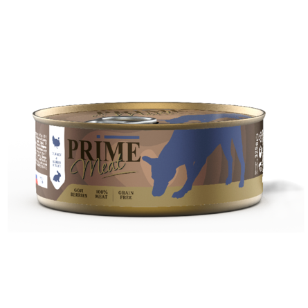 PRIME MEAT индейка с кроликом, филе в желе, для кошек 325 гр