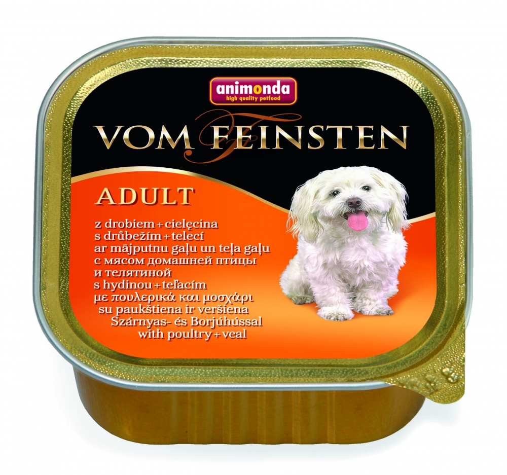 Animonda Vom Feinsten Adult для собак с домашней птицей и телятиной 150 гр