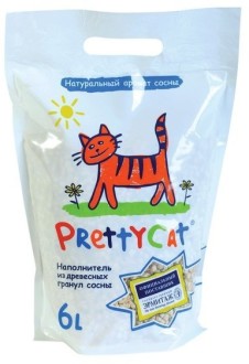 PrettyCat наполнитель древесный для кошек Wood Granules