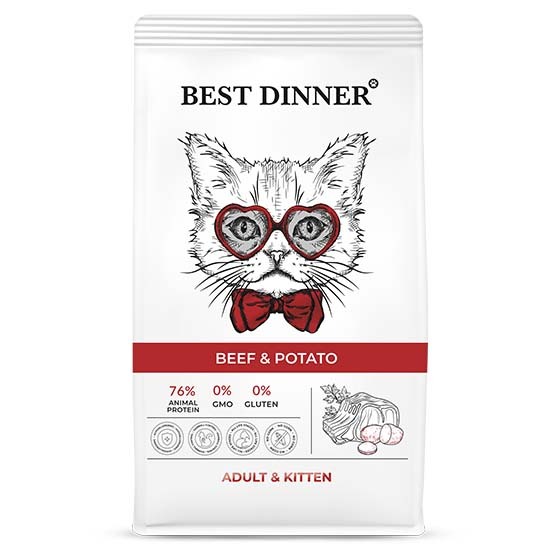 Best Dinner Adult & Kitten Beef & Potato для котят и кошек с говядиной и картофелем