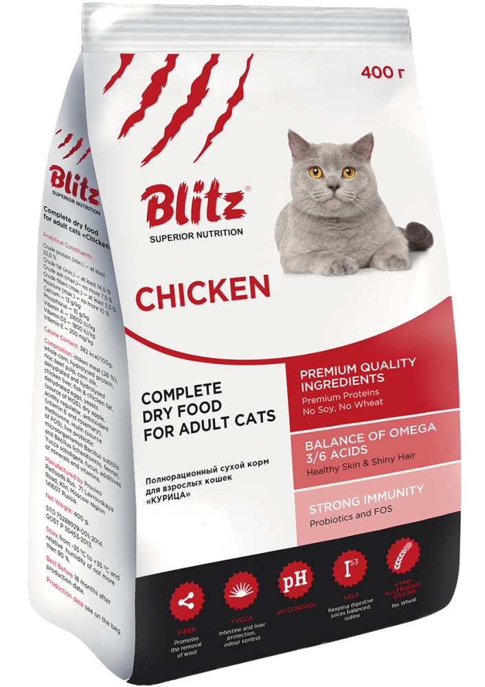 Blitz For Adult Cats Chicken для взрослых кошек с курицей