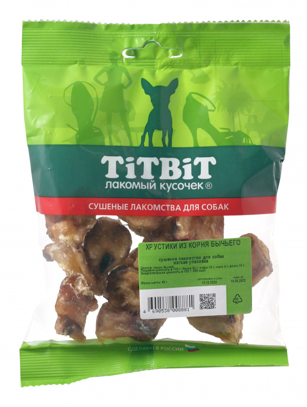 TitBit Хрустики из корня бычьего - мягкая упаковка 80 гр