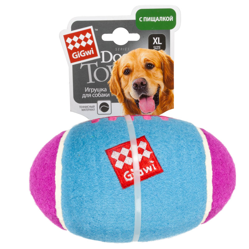 Gigwi игрушка для собак большой регби - мяч с пищалкой 26 см