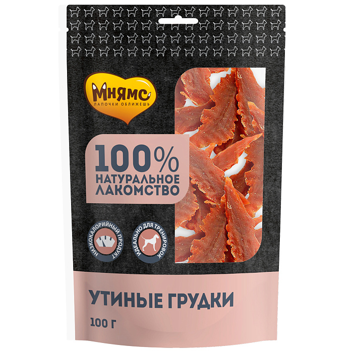 Мнямс лакомство для собак утиные грудки 100 г