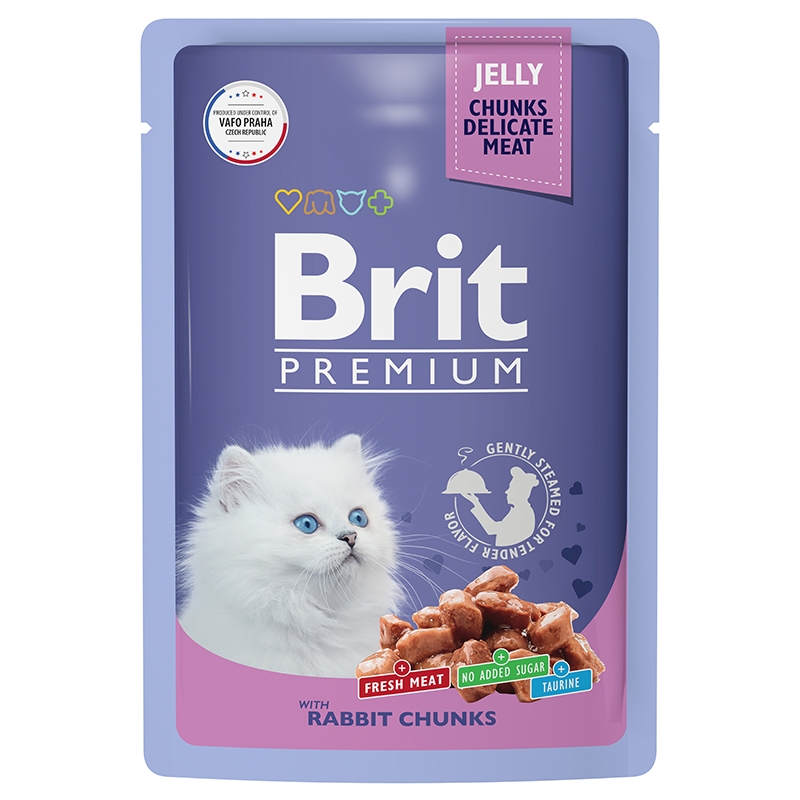 Brit Premium Пауч для котят кролик в желе 85 гр