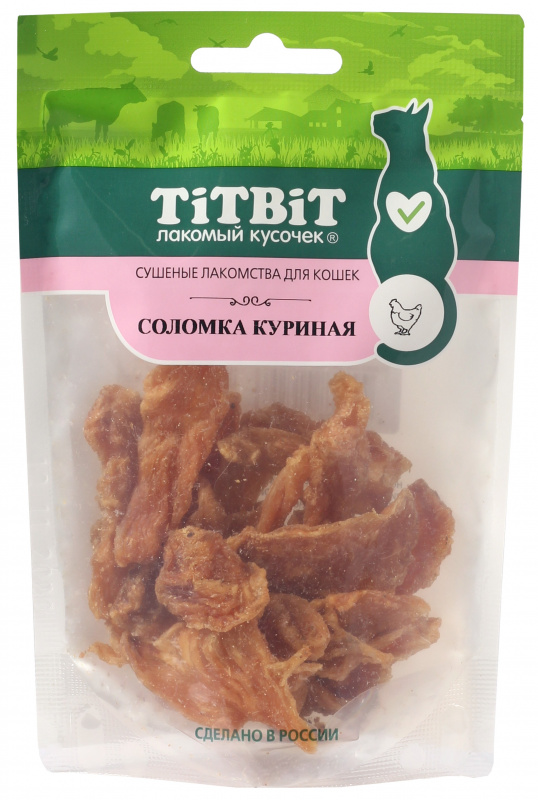 TitBit Соломка куриная для кошек (Сушеные лакомства) 25 гр