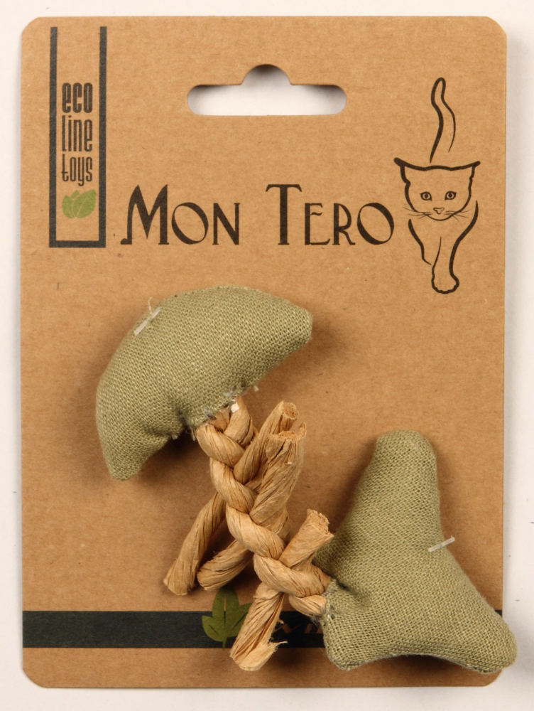 Мон Теро ЭКО игрушка для кошек "Рыбья кость", 11 см, с кошач. мятой, зеленая 