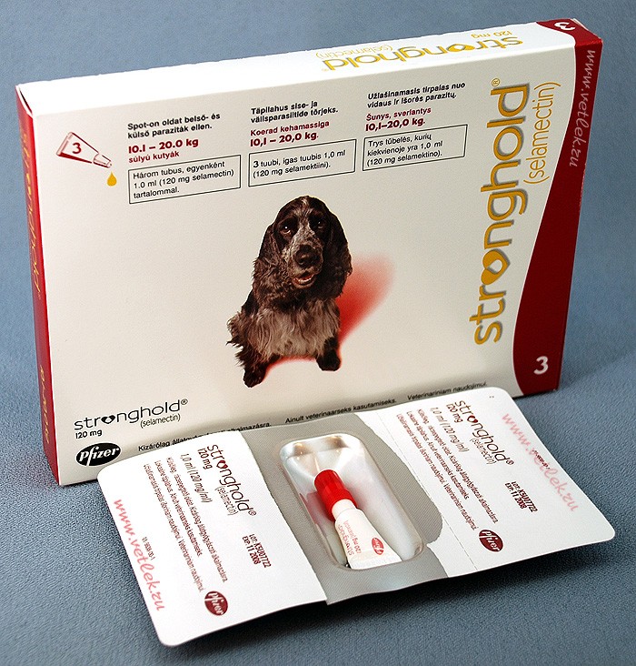 Стронгхолд 120 мг капли для собак 10 кг-20 кг 1 мл*3 пипетки (красный)