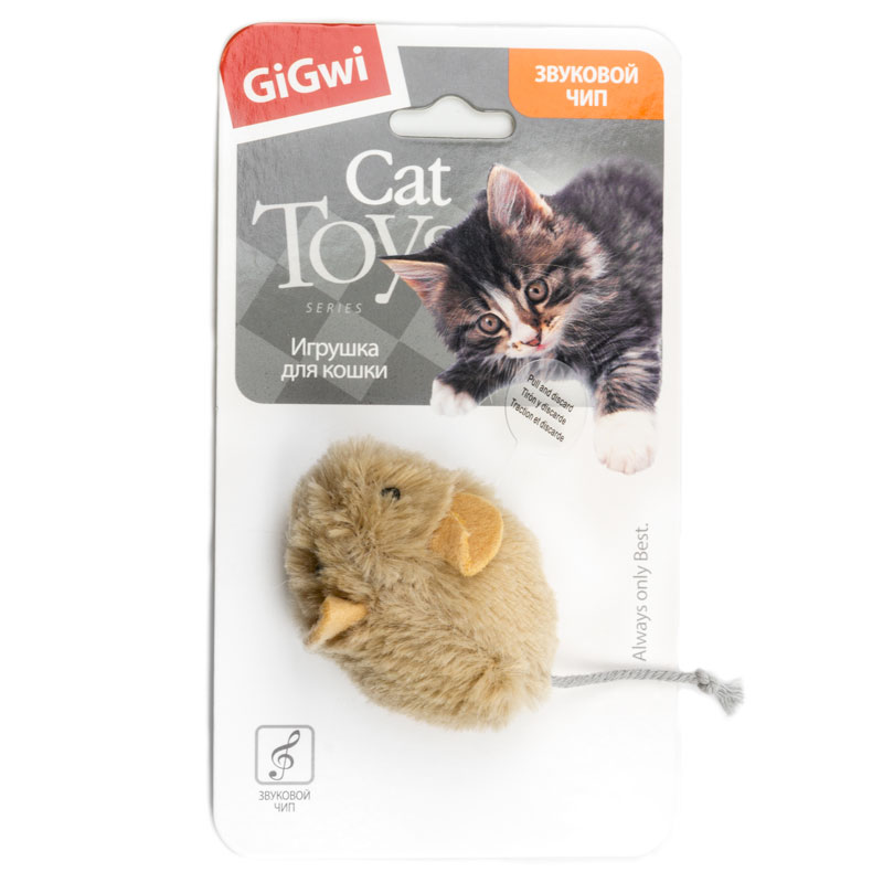 Gigwi мышка со звуковым чипом 13 см