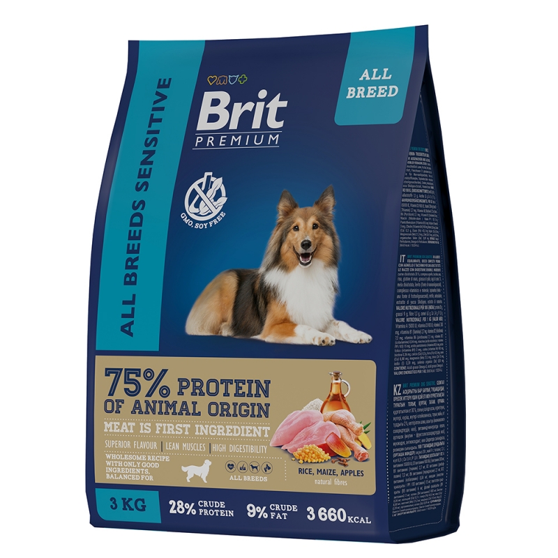 Brit Premium Dog Sensitive с ягненком и индейкой для взрослых собак всех пород с чувствительным пищеварение