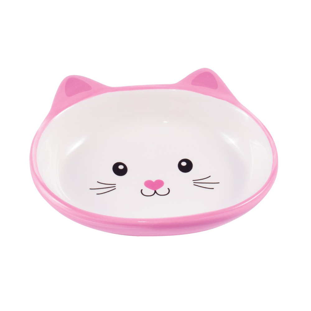 Mr.Kranch миска керамическая для кошек Мордочка кошки 160 мл розовая