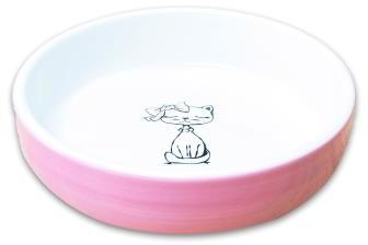 Керамик Арт миска керамическая для кошек «Кошка с бантиком», лиловая 370 мл
