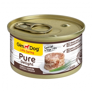 Gim Dog Pure Delight для собак в желе цыпленок с говядиной 85 гр