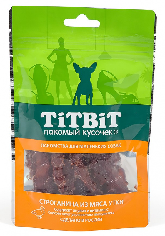 TitBit Строганина из мяса утки для маленьких собак 50 гр