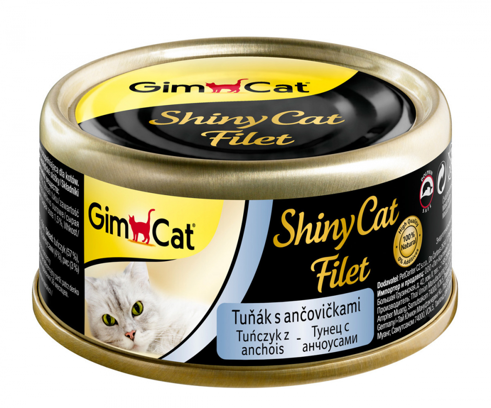 Gim Cat Shiny Cat Filet консервы для кошек из тунца с анчоусами 70 гр