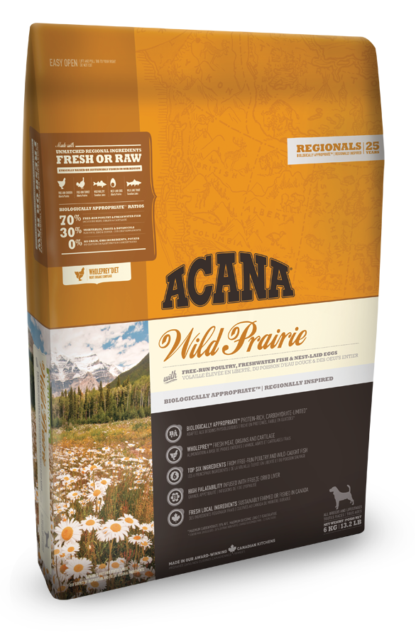 Acana Regionals Wild Prairie для собак  с диким окунем, индейкой и цыпленком