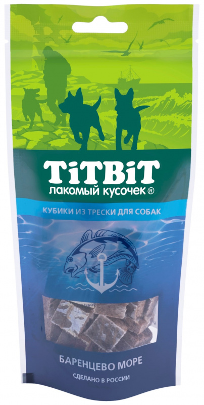 TitBit Кубики из трески для собак 75 гр