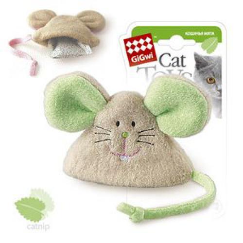 Gigwi игрушка для кошек мышка с кошачьей мятой 8 см