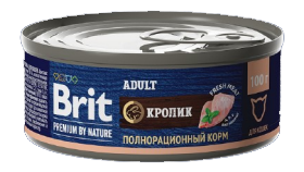 Brit Premium by Nature консервы с мясом кролика для кошек 100 гр