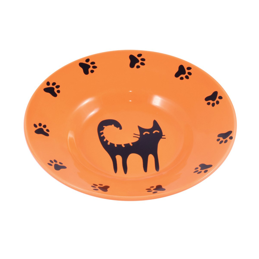Mr.Kranch миска керамическая блюдце для кошек 140 мл оранжевая