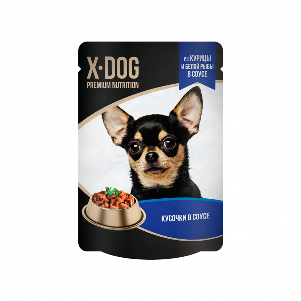 X-Dog из курицы и белой рыбы в соусе 85 гр