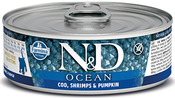 Farmina N&D Ocean для кошек треска, креветки и тыква 80 g