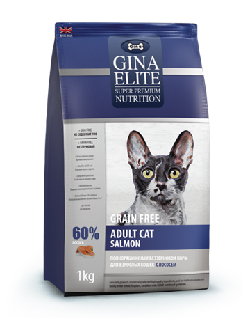 Gina Grain Free Adult Cat Salmon беззерновой с лососем для кошек