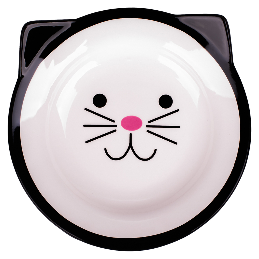 Mr.Kranch миска керамическая для кошек Мордочка кошки 150 мл черная