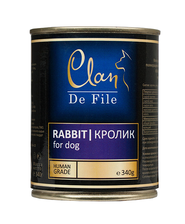 Clan De File кроликом для собак 340 гр