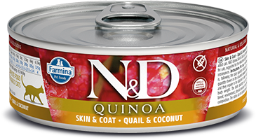 Farmina N&D QUINOA Skin & Coat консервы для кошек перепел с кокосом 80 гр